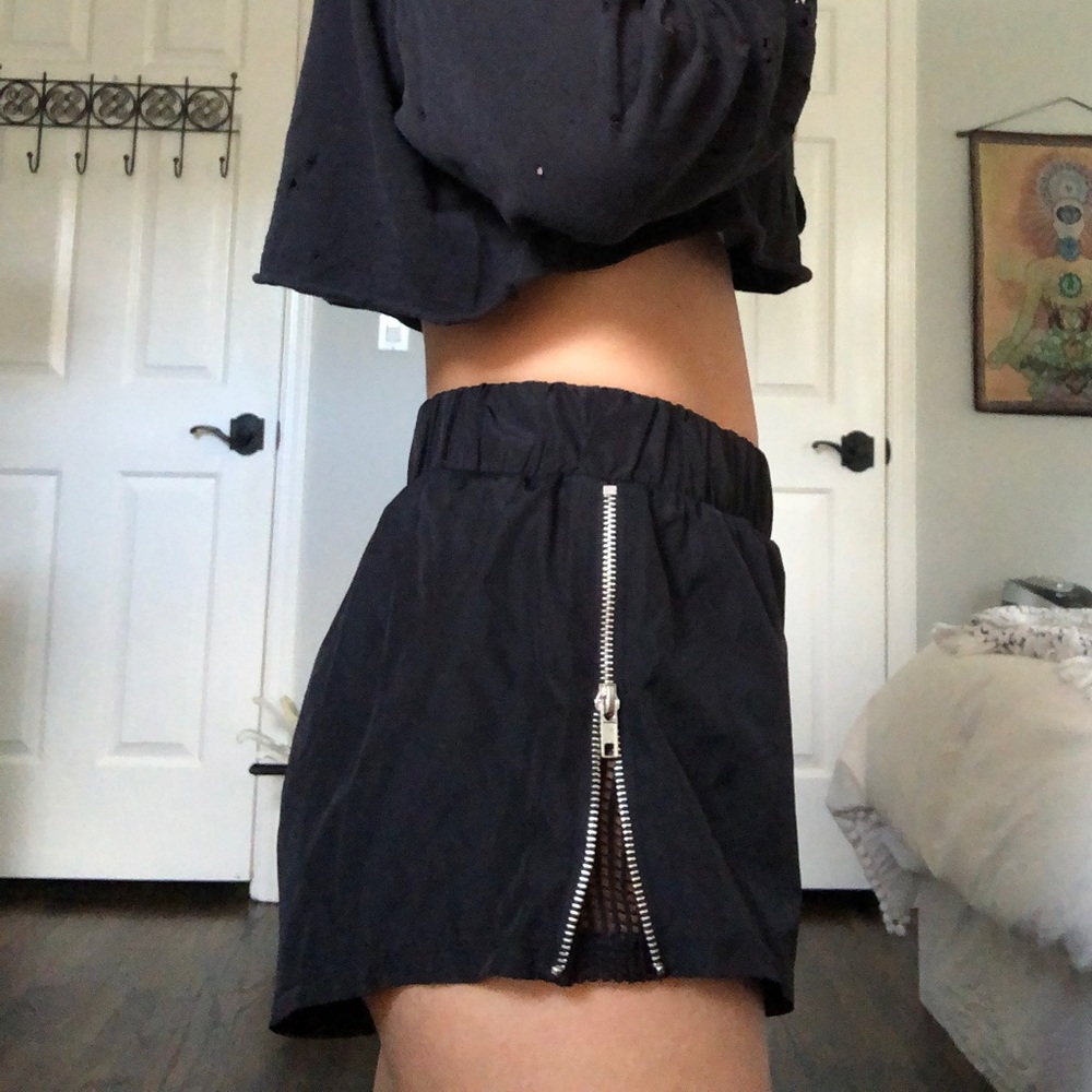 Forever 21 Black zip workout shorts